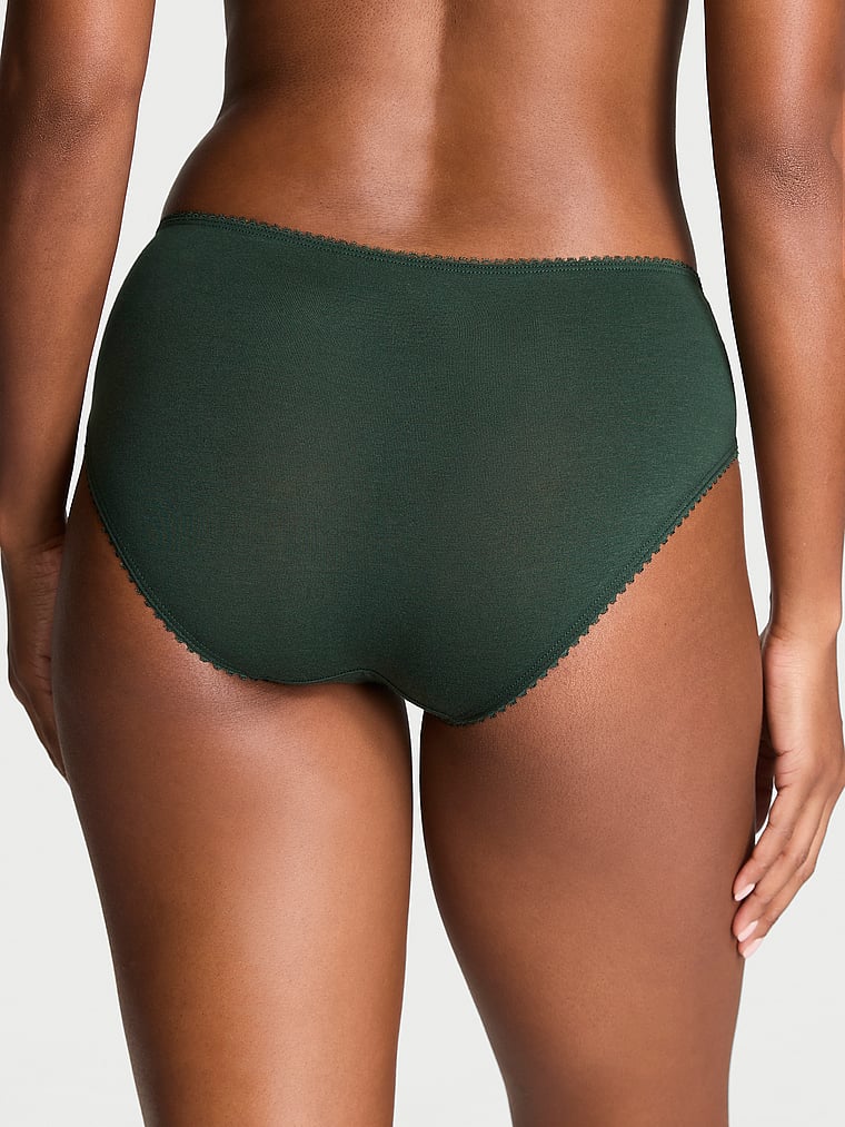 Victoria's Secret Stretch Cotton Dot Mesh Hiphugger Panty Smooth