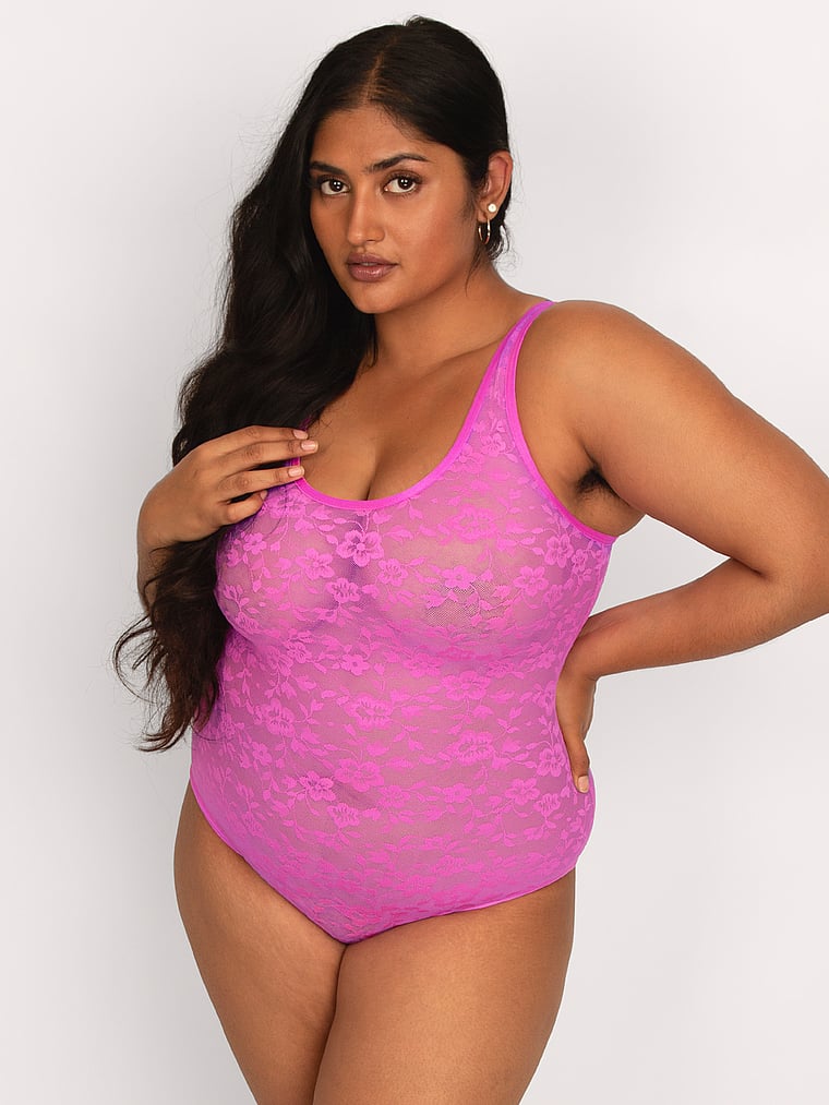 Curvy Couture No Show Lace Bodysuit