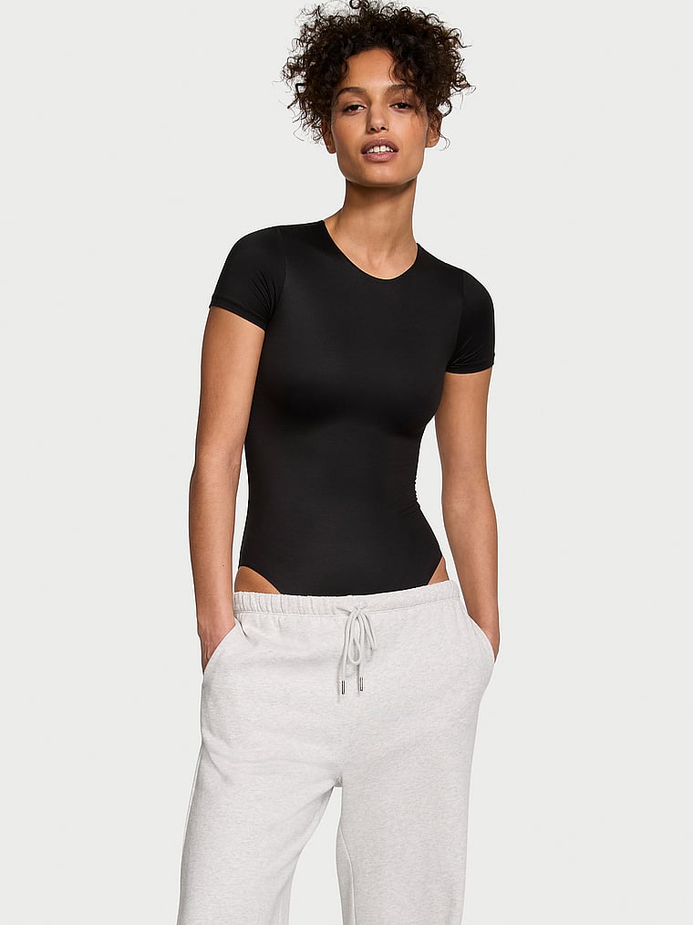 Victoria's Secret BODYWEAR by Victoria with FeatherSoft? Innovation Short-Sleeve Bodysuit