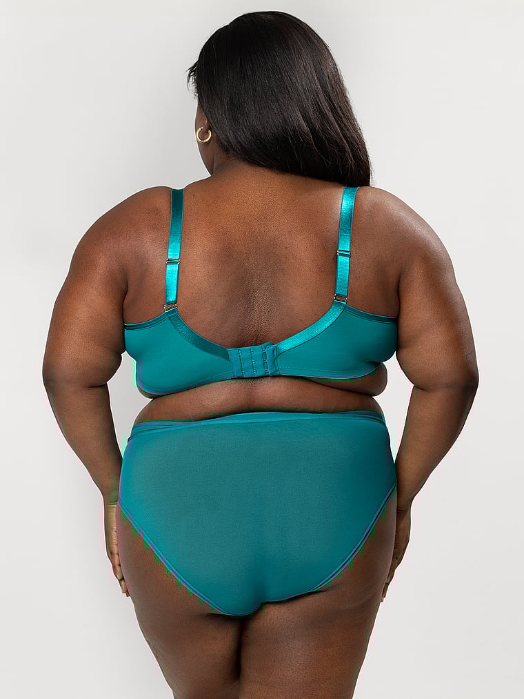 Curvy Couture Sheer Mesh High Leg Brief Panty
