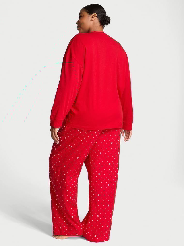 Victoria's Secret Flannel Long-Sleeve Tee-Jama Set