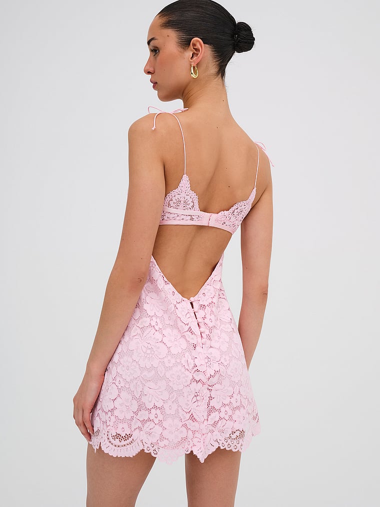 For Love & Lemons Creamsicle Lace Slip Dress