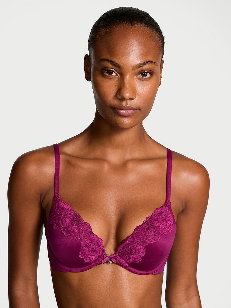 Body by Victoria Lace-Trim Push-Up Bra Lace Trim