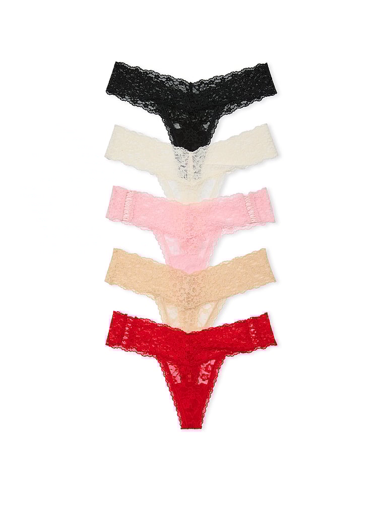 Victoria's Secret 5-Pack Lace Thong Panties Lace