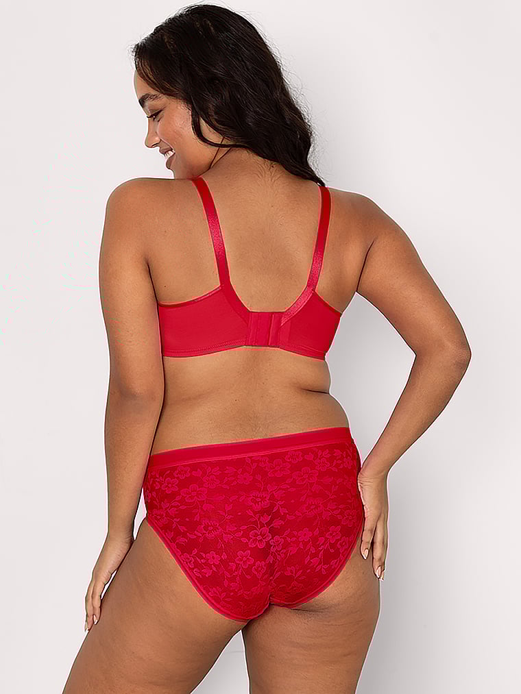 Curvy Couture Smooth Lace High Cut Brief