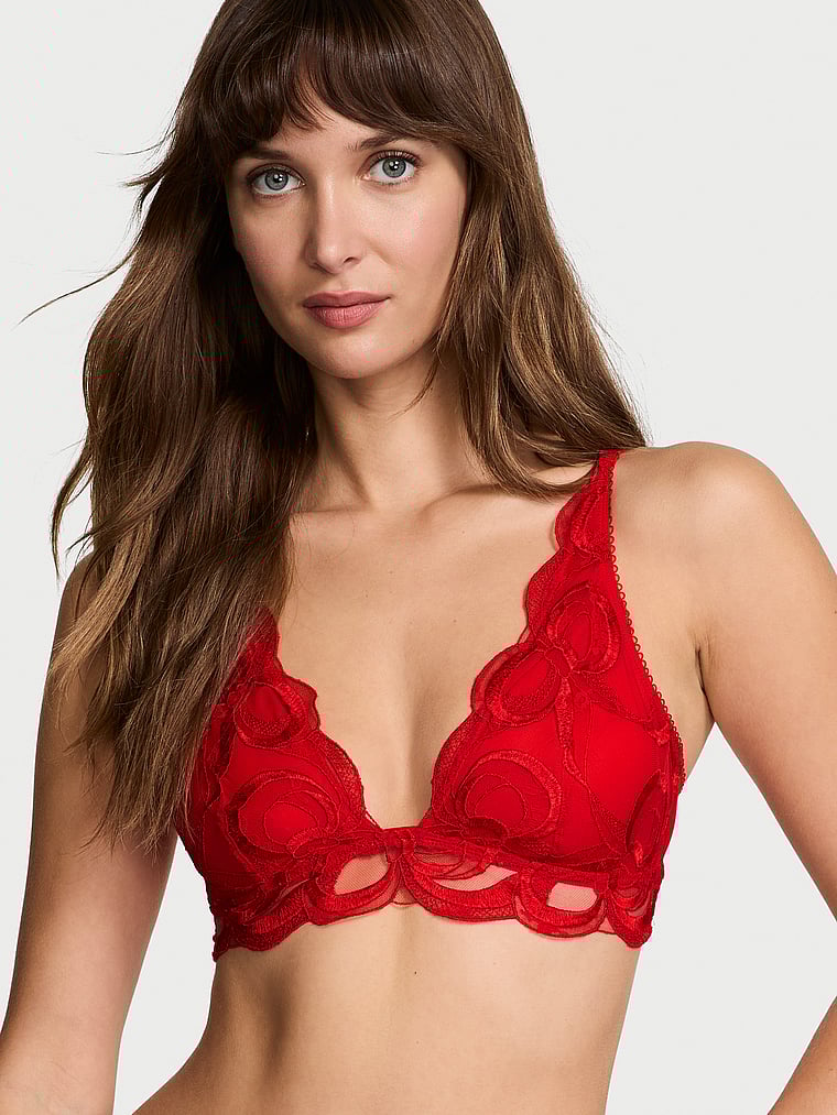 Dream Angels Tied-with-a-Bow Embroidery Triangle Bra Embroidery