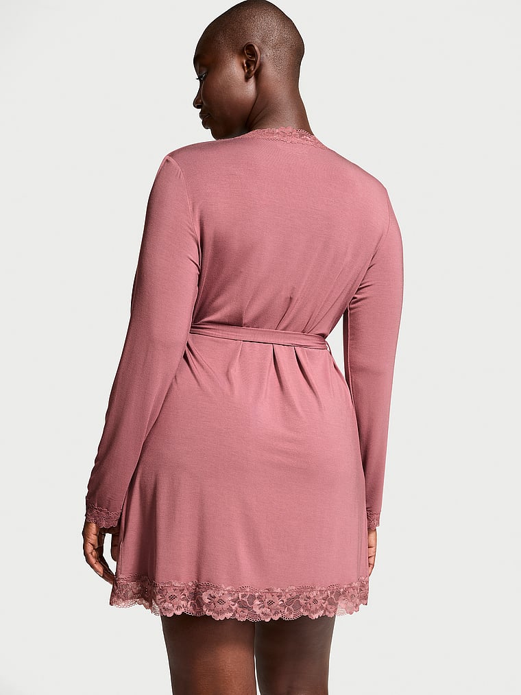 Victoria's Secret Modal Soft Lace-Trim Wrap Robe
