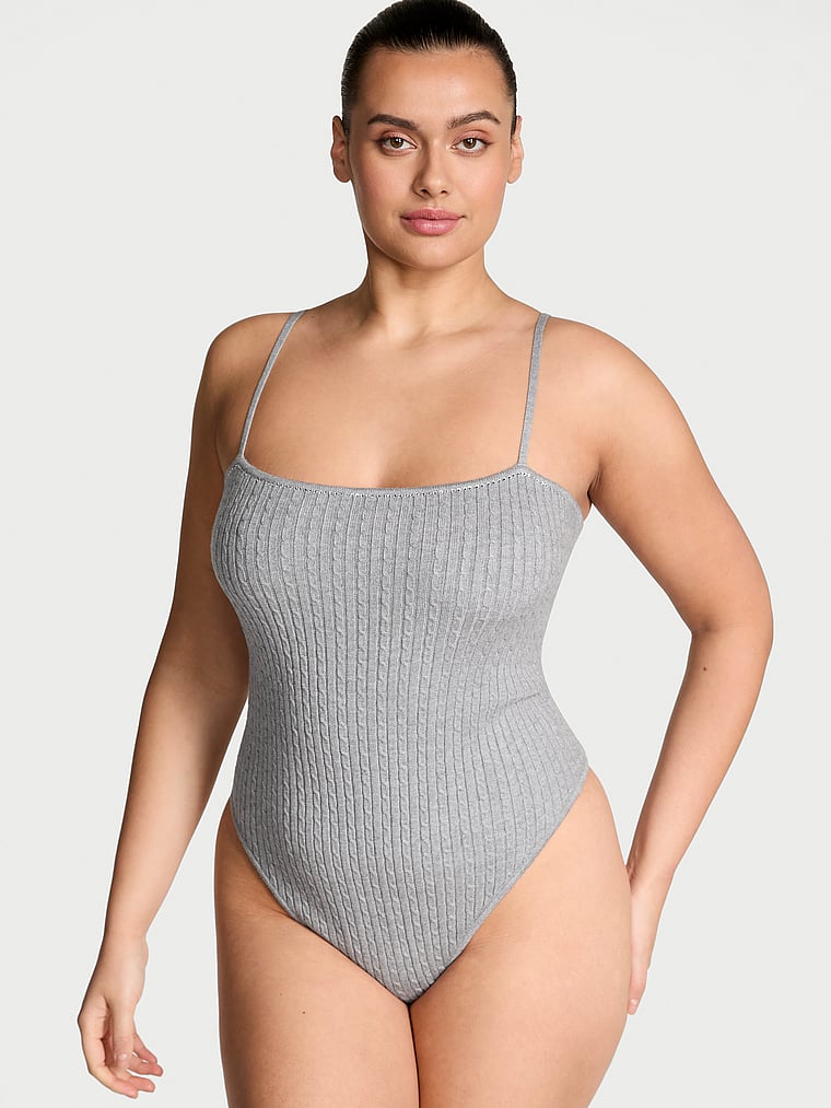 Victoria's Secret Luxe Cable-Knit Shine Bodysuit