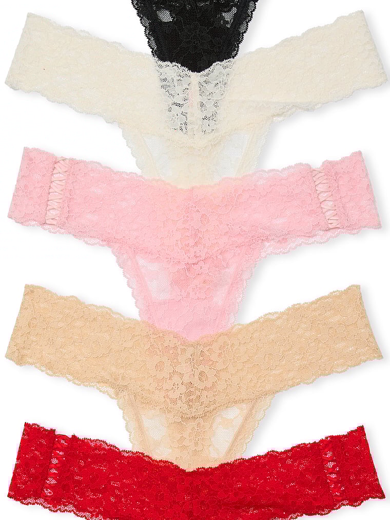 Victoria's Secret 5-Pack Lace Thong Panties Lace