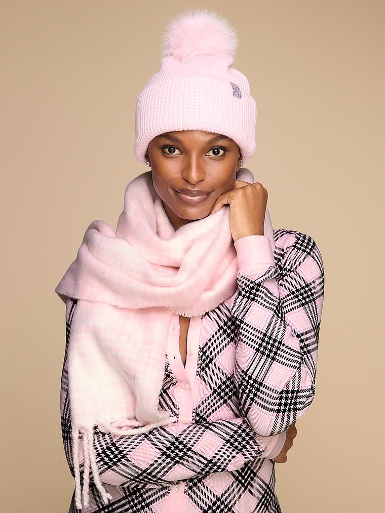 Victoria's Secret Bling Patch Pom Beanie