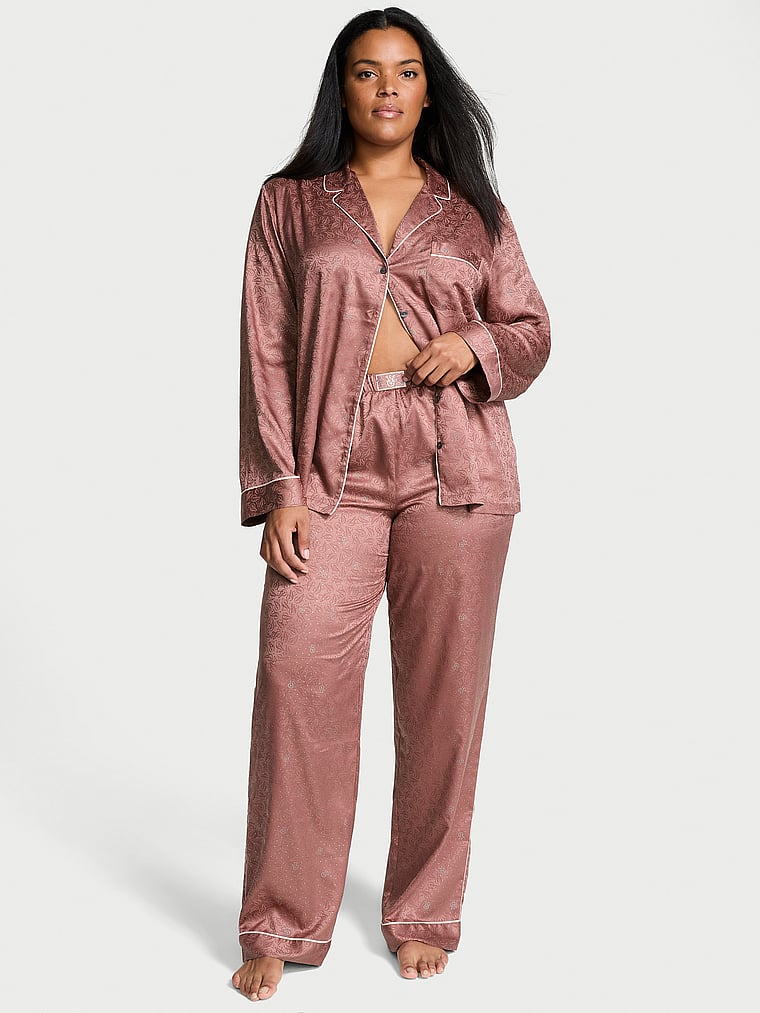 Victoria's Secret Glazed Satin Dew Drop Long Pajama Set