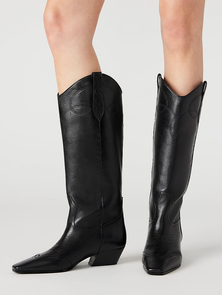 Steve Madden Dollie Black Leather Boots