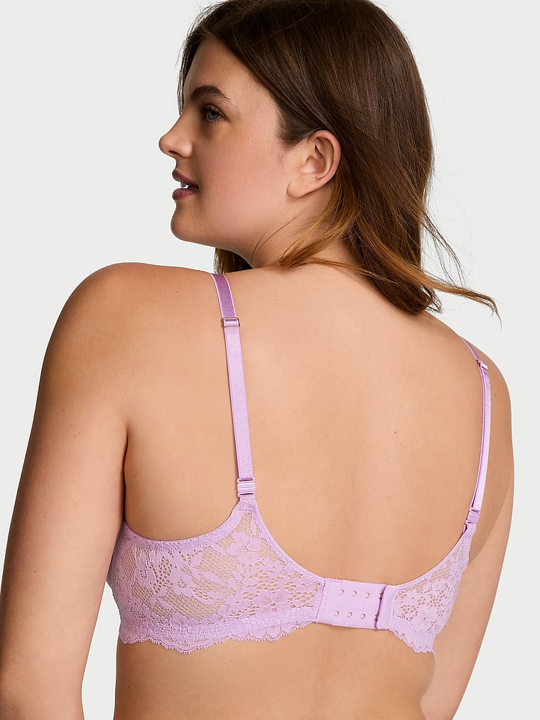 Dream Angels Smooth & Lace Lightly Lined Classic Coverage Demi Bra Lace Trim