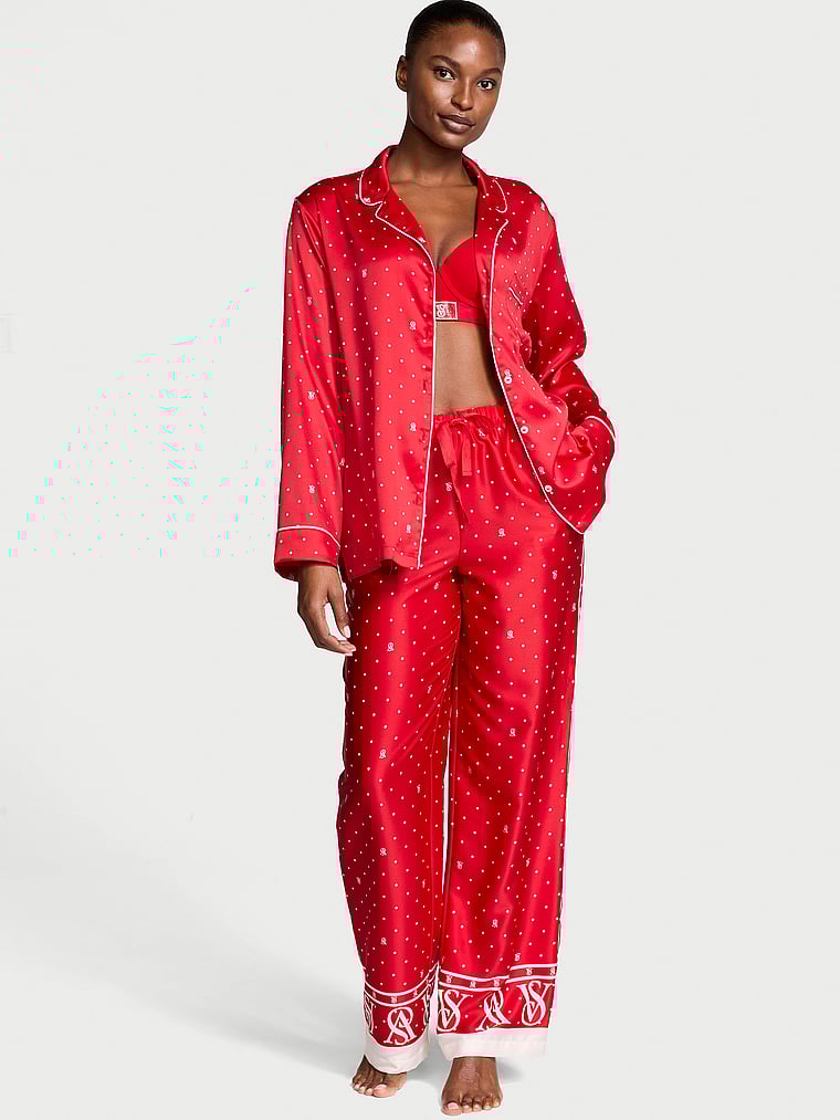 Victoria's Secret Glazed Satin Long Pajama Set
