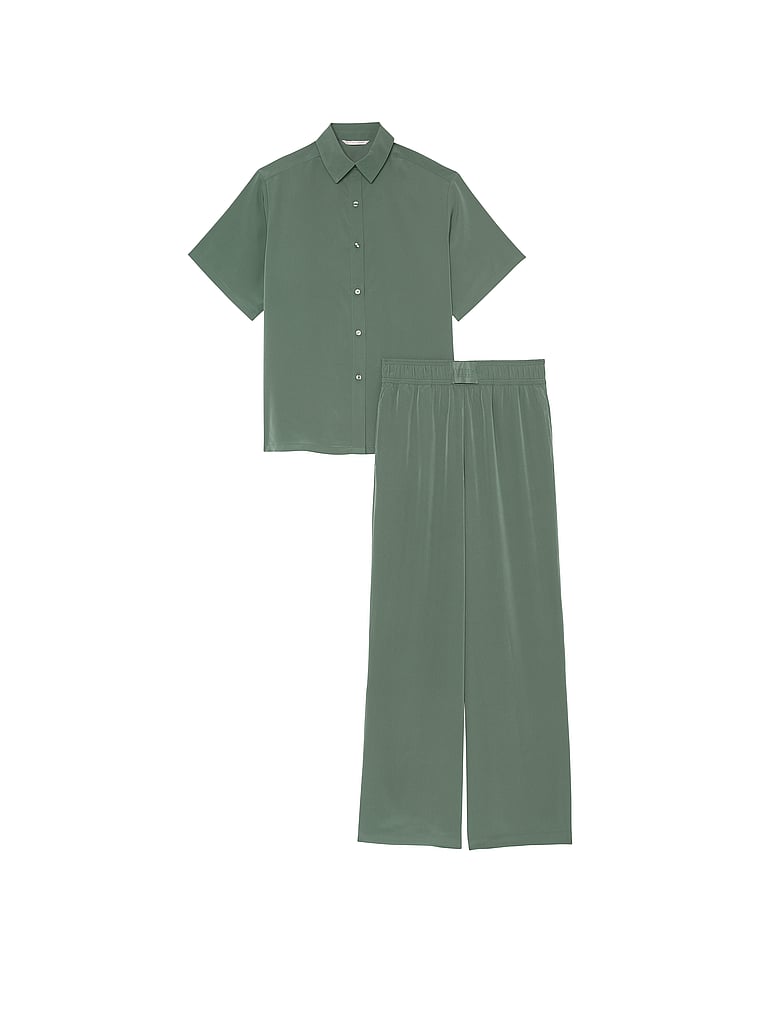 Victoria's Secret Luxe Crepe Long Pajama Set