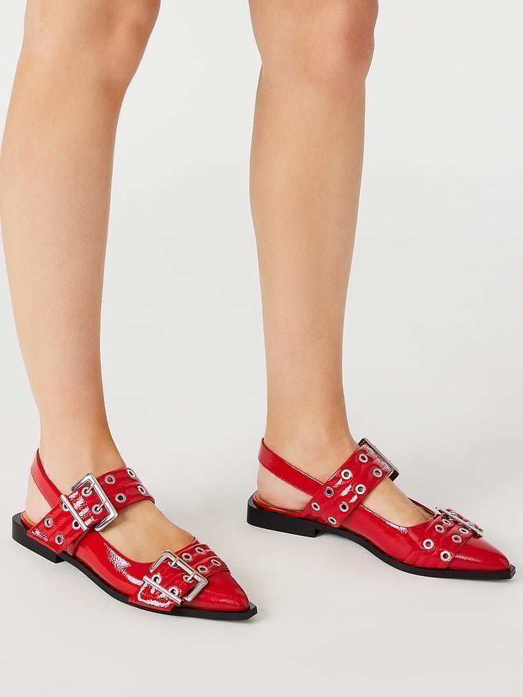 Steve Madden Graya Red Patent Slingback Flats