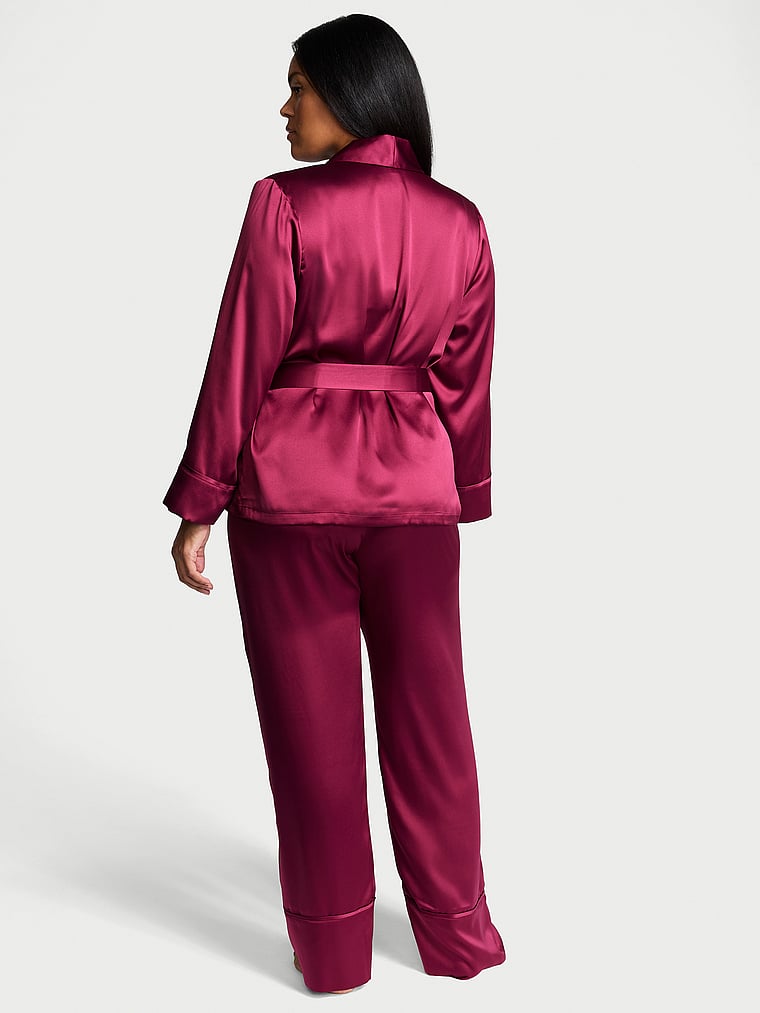 Victoria's Secret Victoria's Secret Dream Satin Wrap Top Long Pajama Set