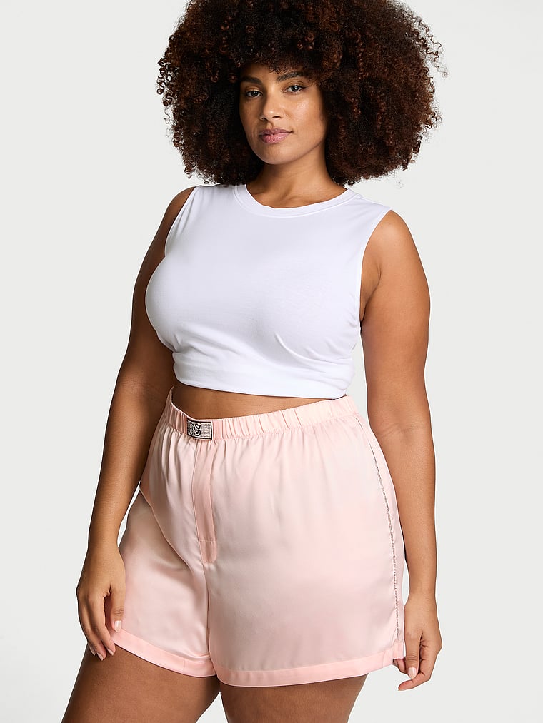 Victoria's Secret Shine Patch Satin Boxer Shorts