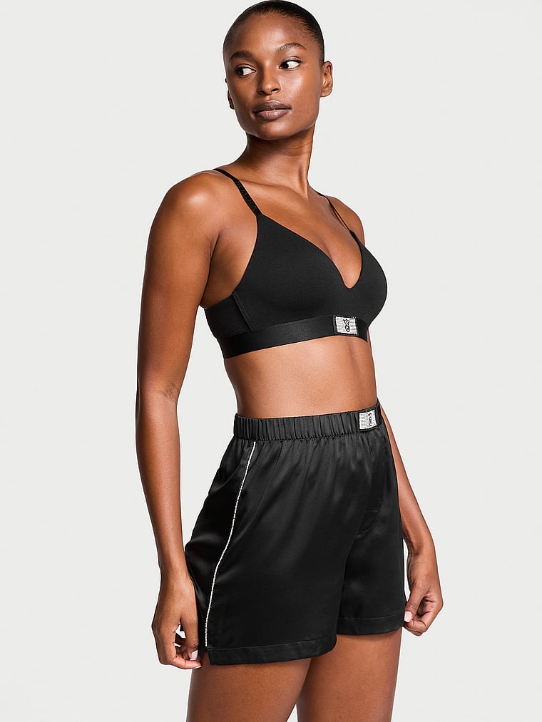 Victoria's Secret Shine Patch Satin Boxer Shorts