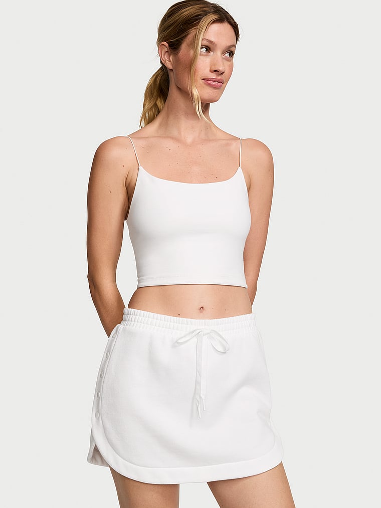 Victoria's Secret Cotton Fleece Snap Mini Skirt
