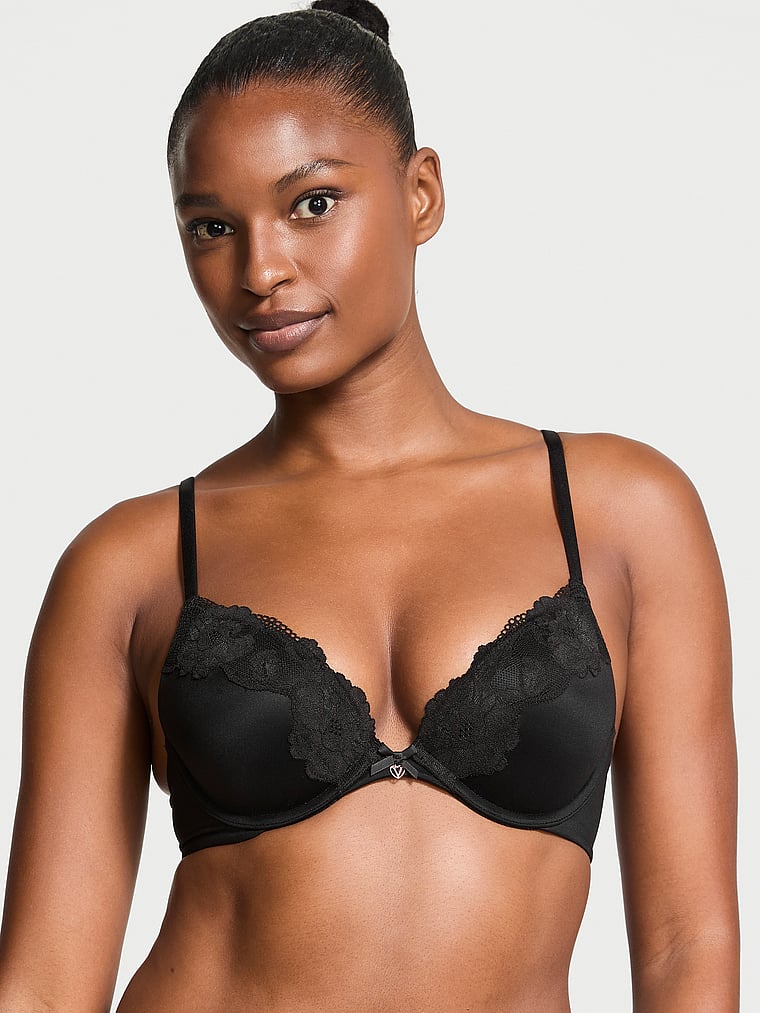 Body by Victoria Lace-Trim Push-Up Bra Lace Trim