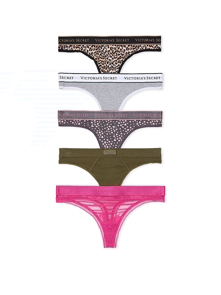 Victoria's Secret 5-Pack Mixed Thong Panties Smooth
