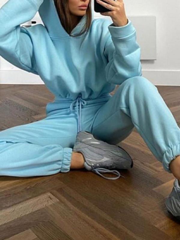 Long-sleeved Two-piece Athleisure Suit