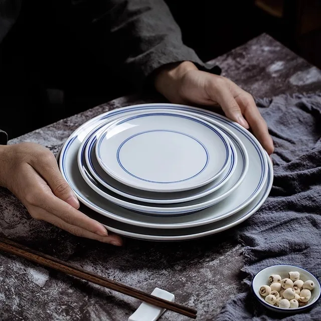 Retro Blue And White Plate