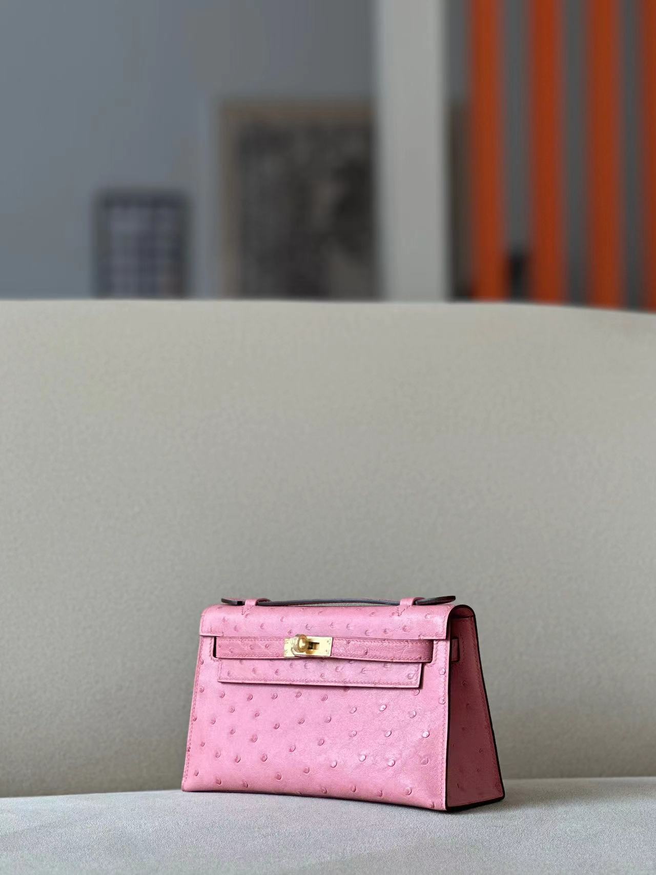 Hermes Kelly1 Mini 22 South African ostrich skin