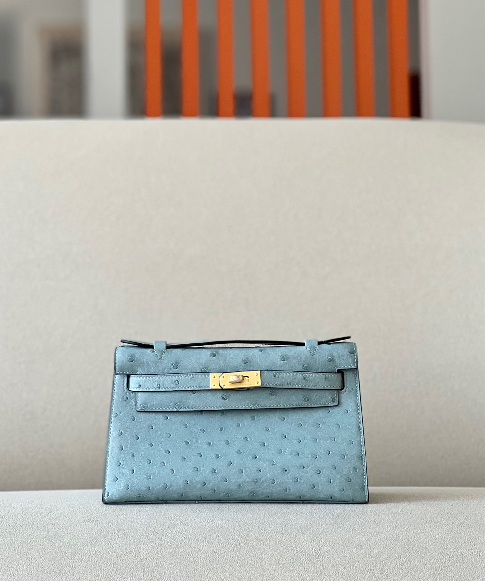 Hermes Kelly1 Mini 22 South African ostrich skin