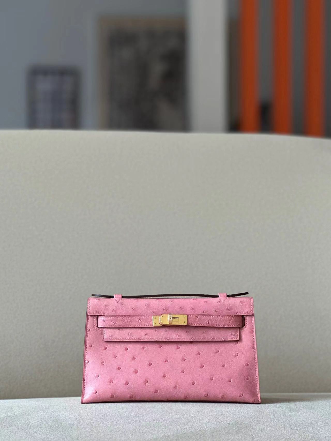 Hermes Kelly1 Mini 22 South African ostrich skin