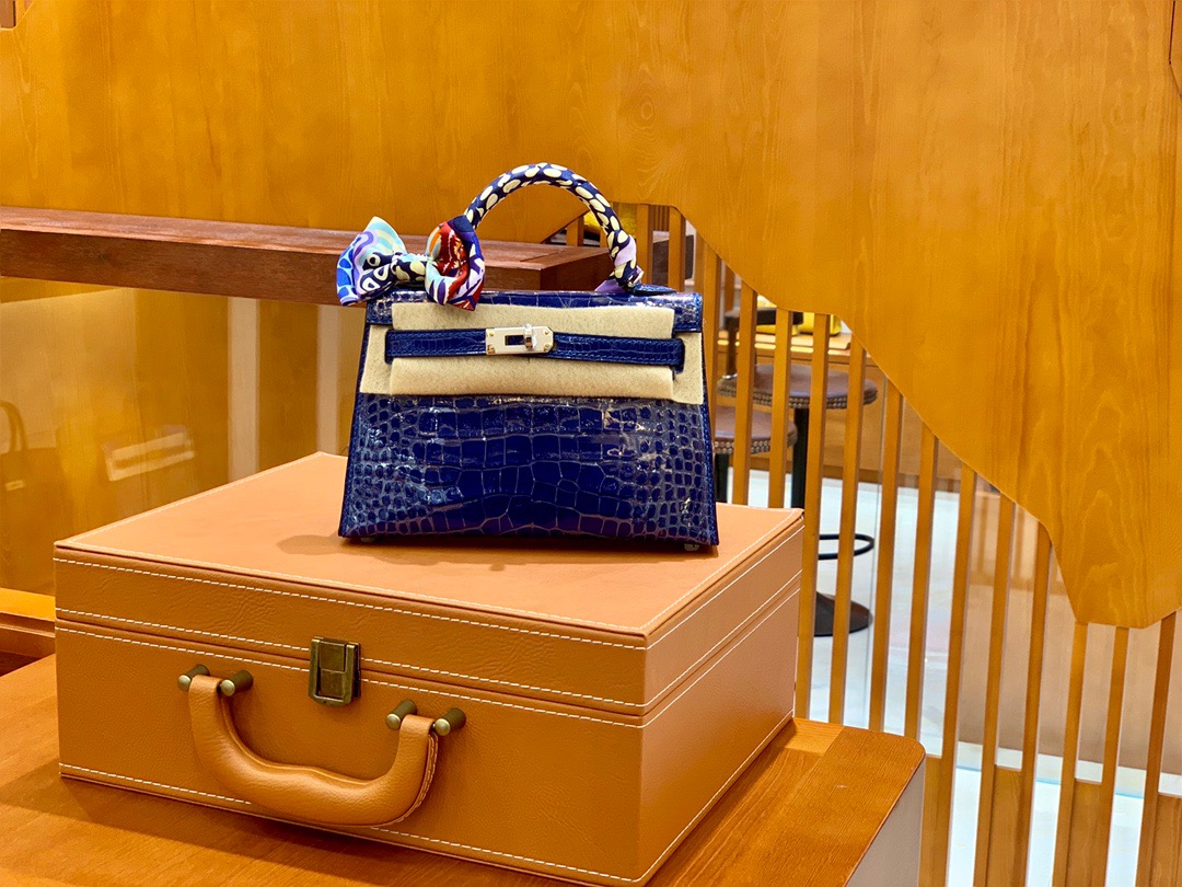 Kelly1 Mini 19 American crocodile skin