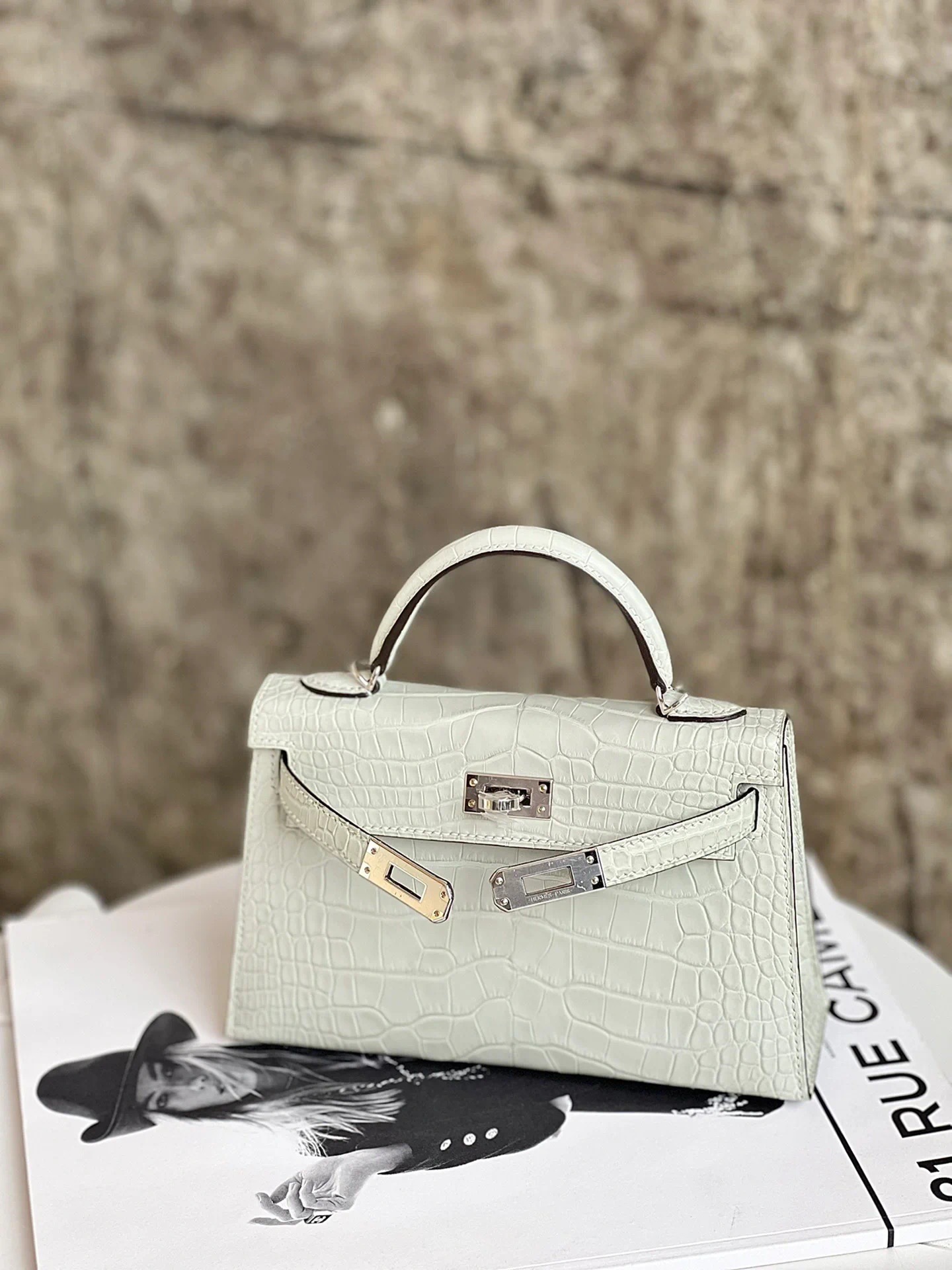 Hermes Kelly2 Mini 19 crocodile skin