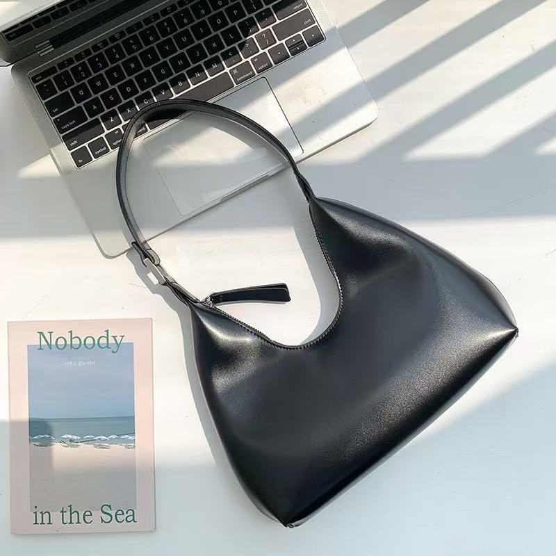 Minimalist Handbag Women's Cross-border Wholesale Fashion Handbag Single Shoulder Bag Premium PU Retro Underarm Bag