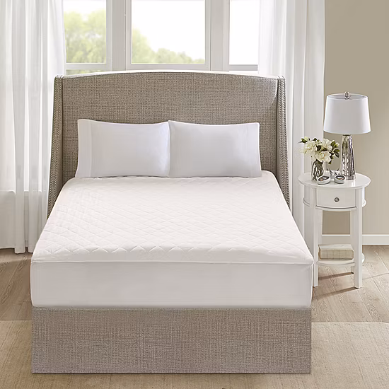 Beautyrest Cotton Deep Pocket Heated Mattress Pad-20 Heat Settings Deep Pocket Mattress Pad