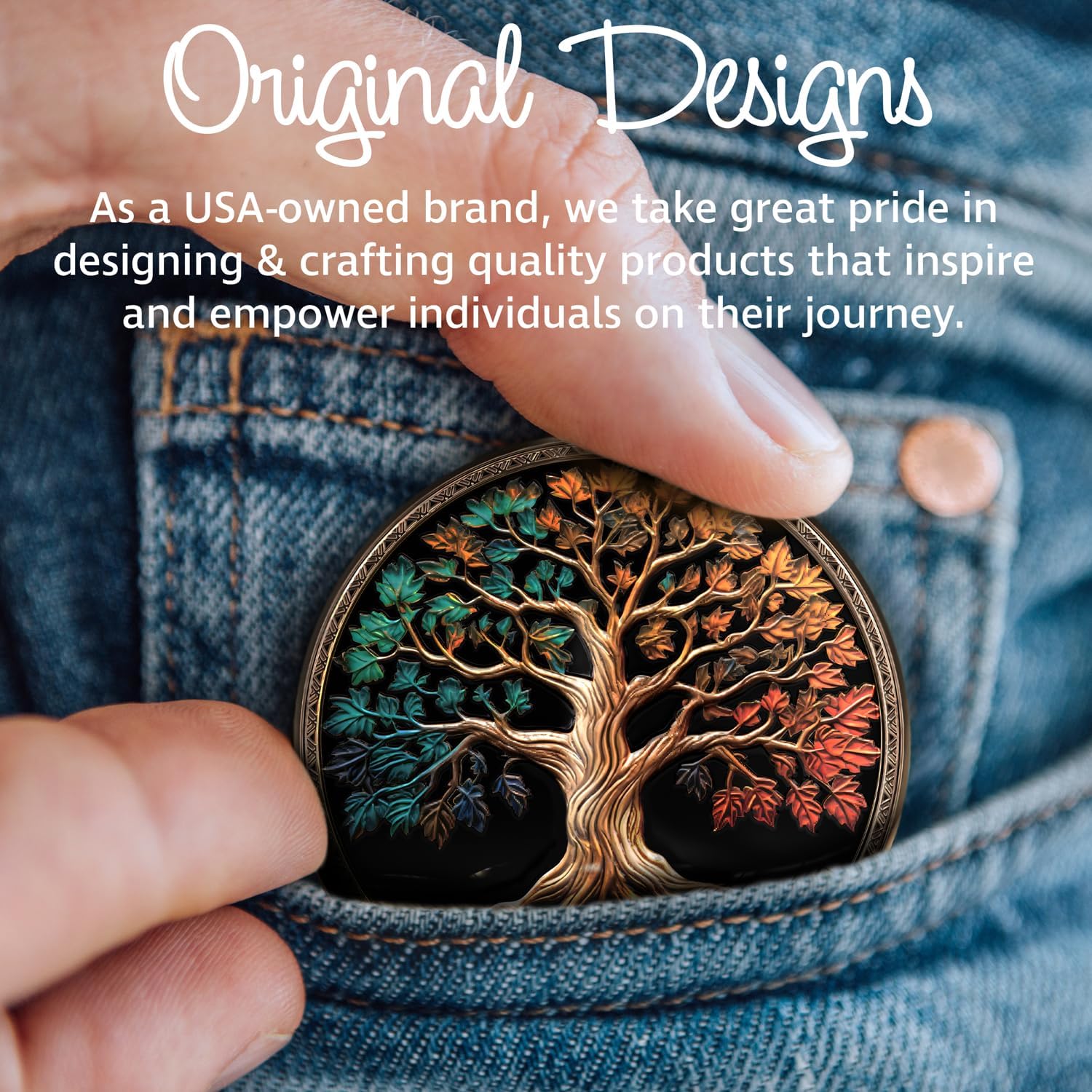 Tree of Life AA Chip Medallion with Coin Capsule, Display Stand & Card | Sobriety Gifts for Anniversary Month & Year for Men & Women in Recovery