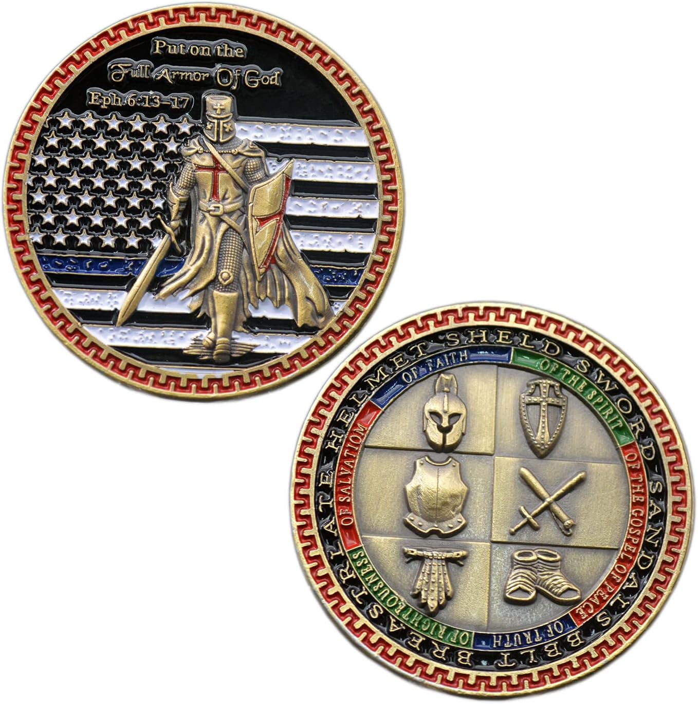 Put On The Whole Armor of God Challenge Coin 3D Prayer Commemorative Coin