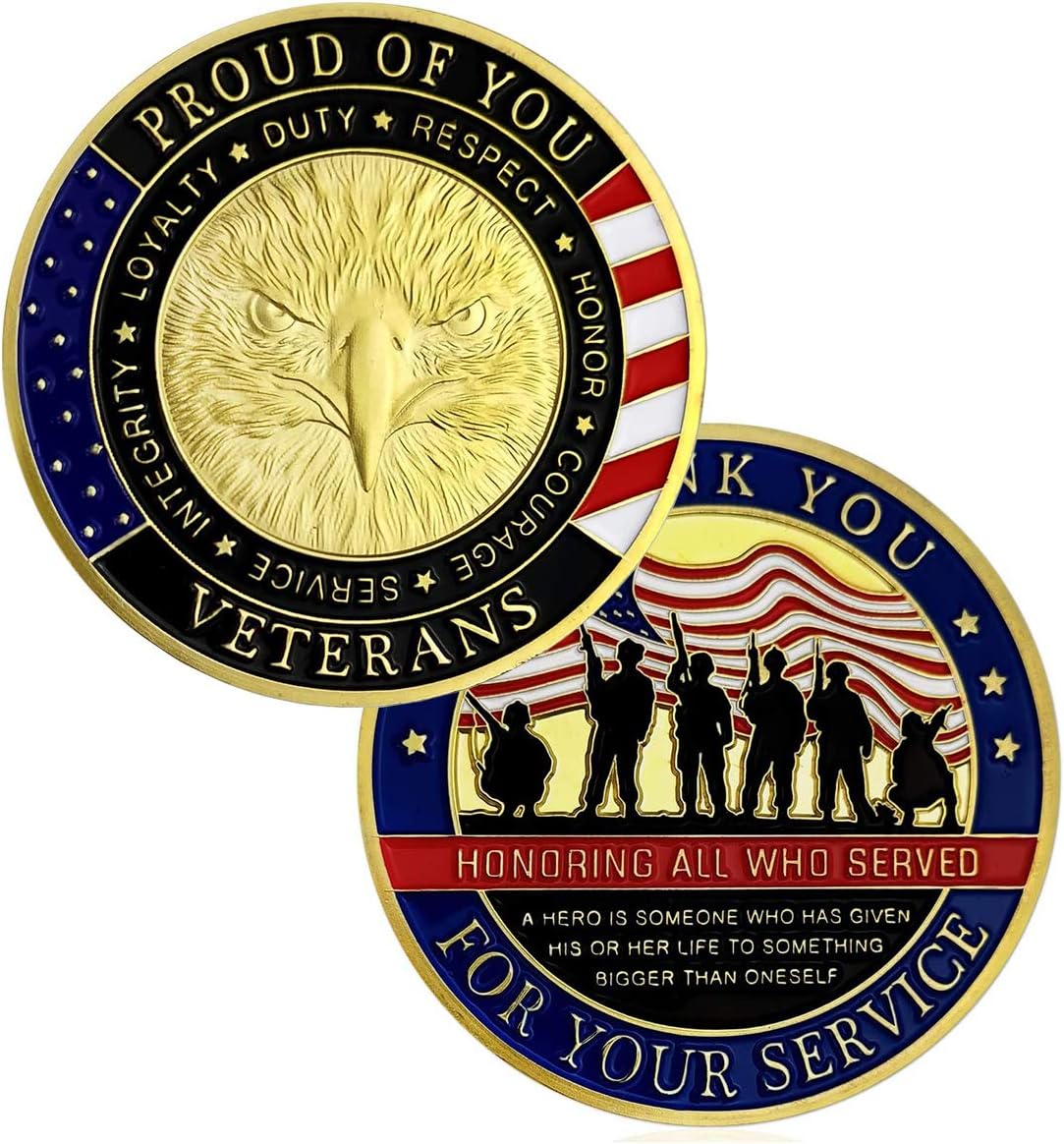 Thank You for Your Service Military Commemorative Coins Veterans Challenge Coin