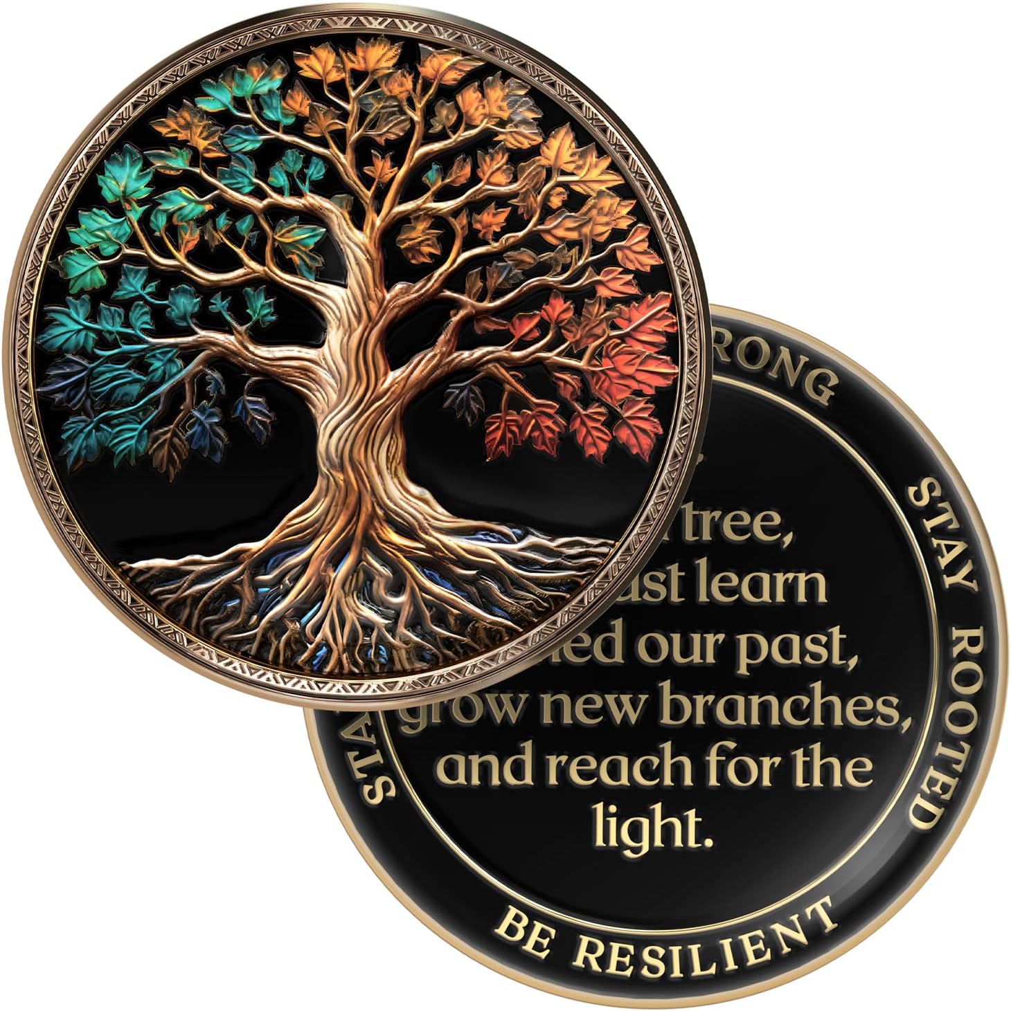 Tree of Life AA Chip Medallion with Coin Capsule, Display Stand & Card | Sobriety Gifts for Anniversary Month & Year for Men & Women in Recovery