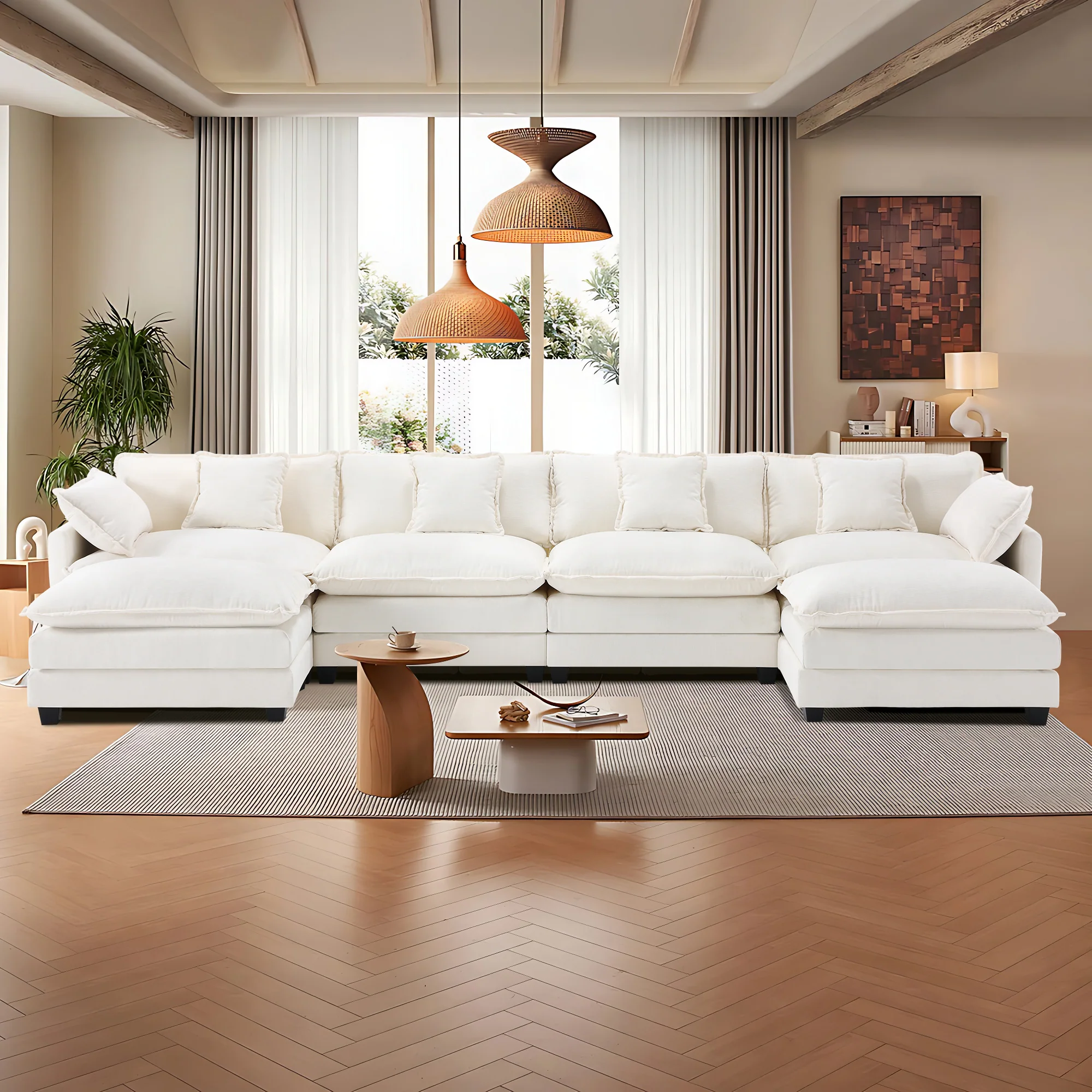🎉( CLEARANCE SALE ) 🎉✨149.2 Inch Cloudy Luxury Thickened Cushion Modular Sofa (4 Colors)