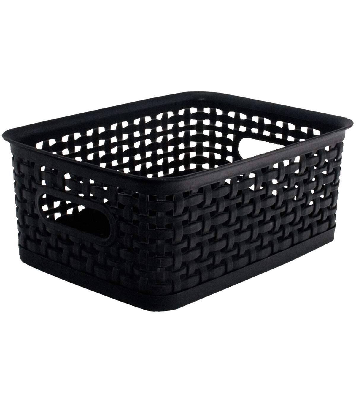 Advantus 10 x 4 Black Weave Plastic Bin