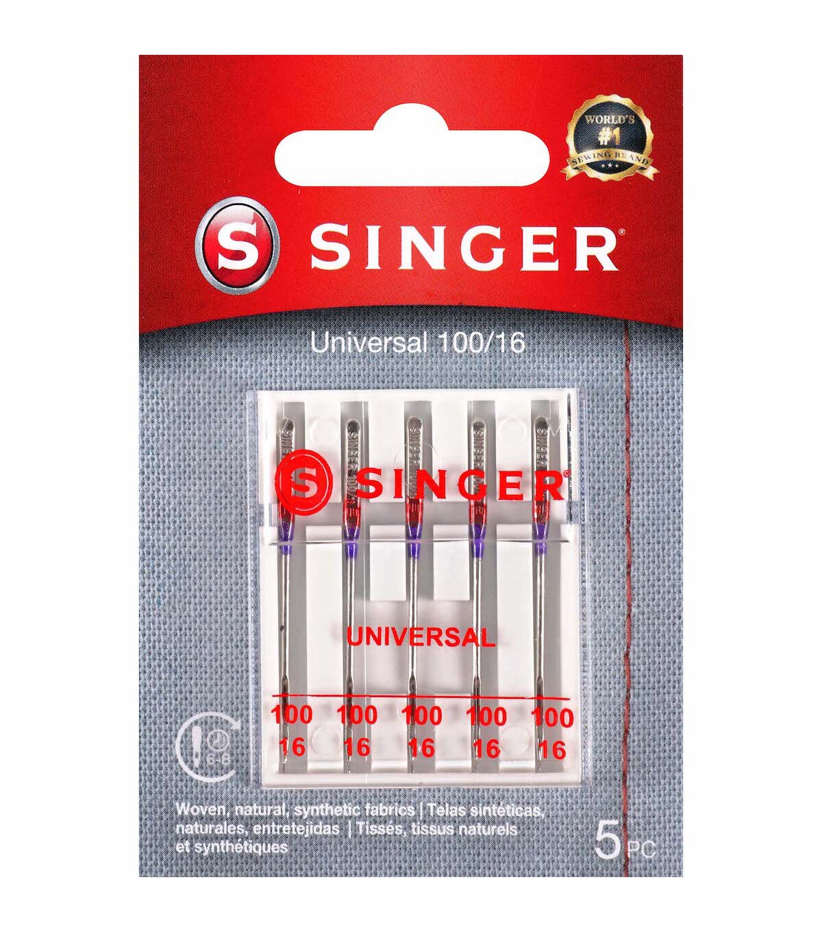 SINGER 100/16 Regular Point Needles 5ct