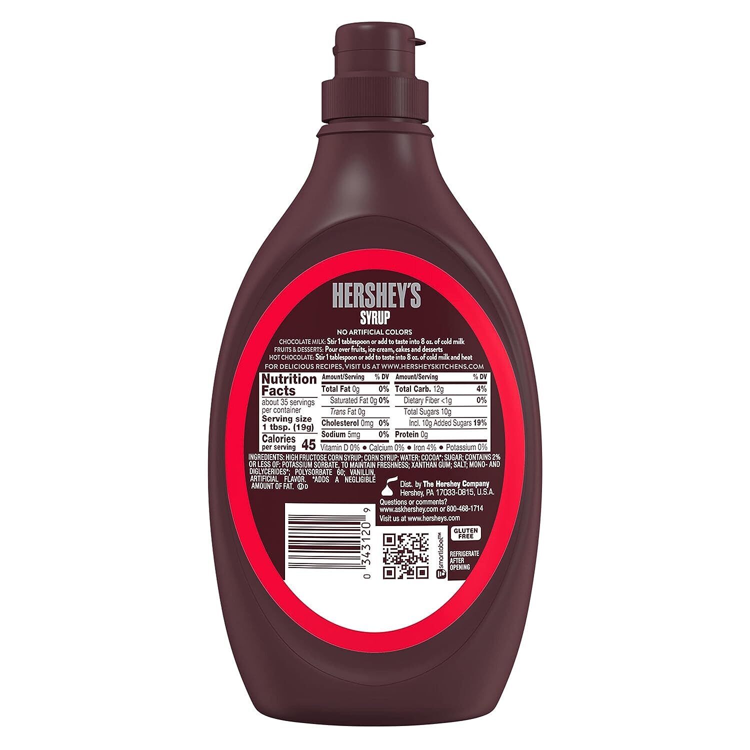 HERSHEY'S Chocolate Syrup Bottle, 24 oz