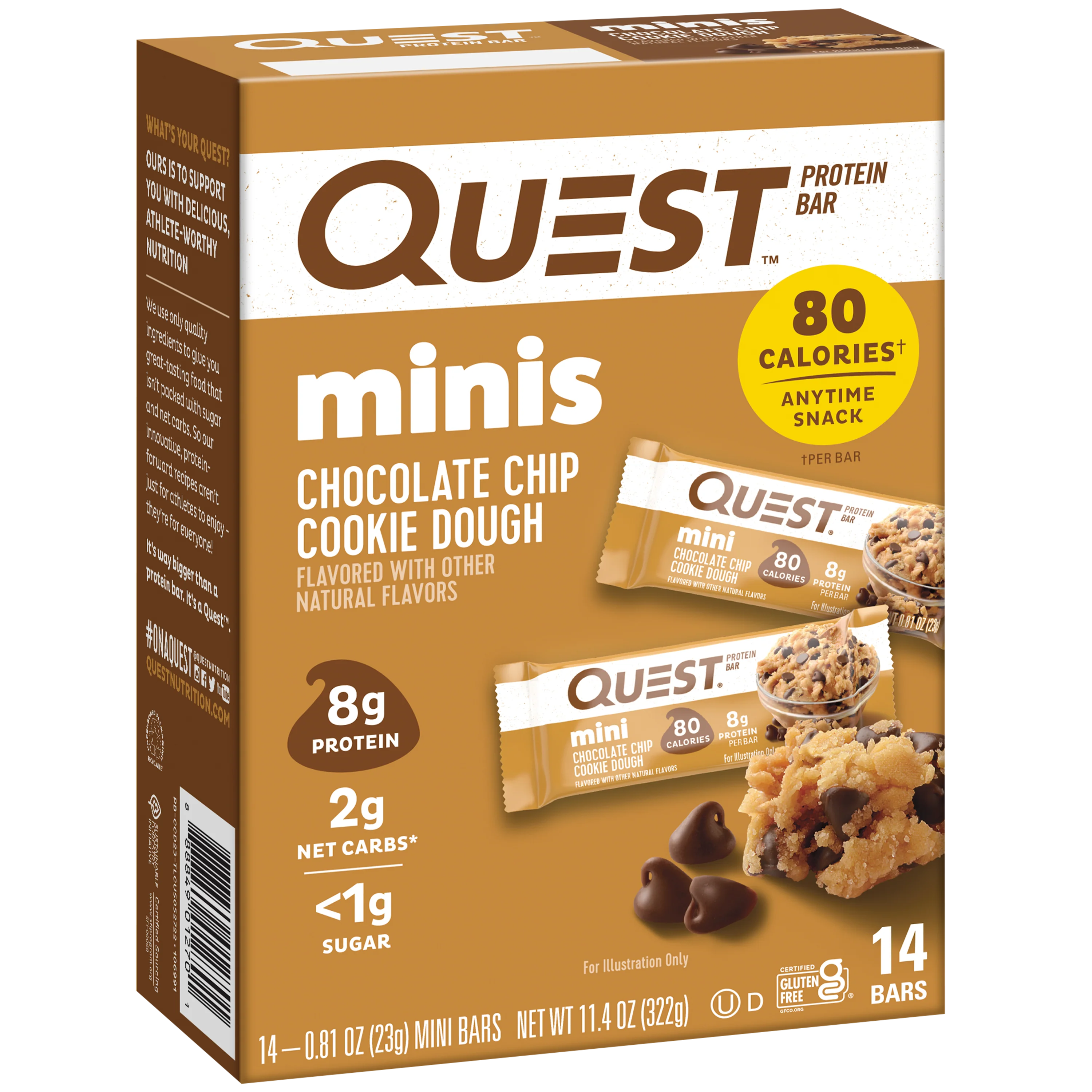 Mini Chocolate Chip Cookie Dough Protein Bars