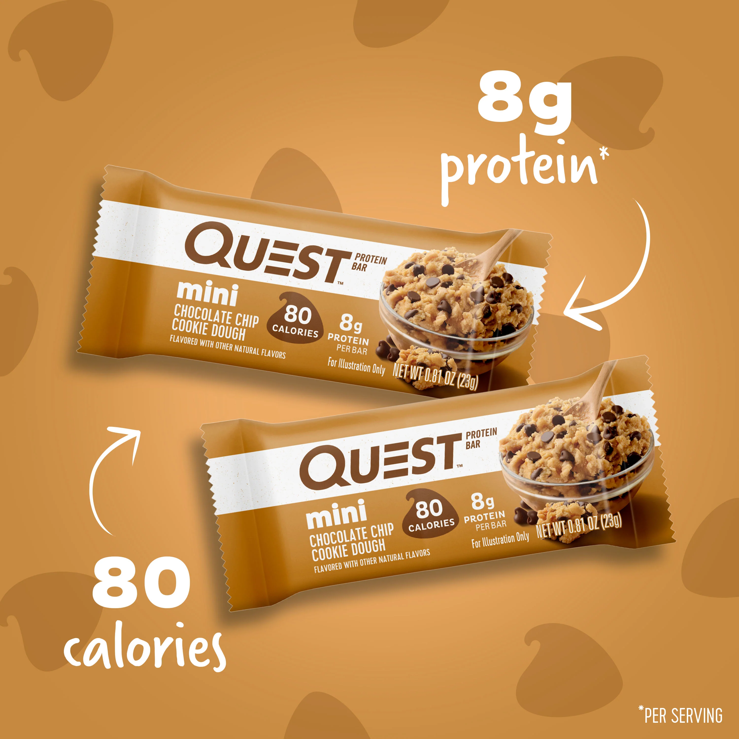 Mini Chocolate Chip Cookie Dough Protein Bars