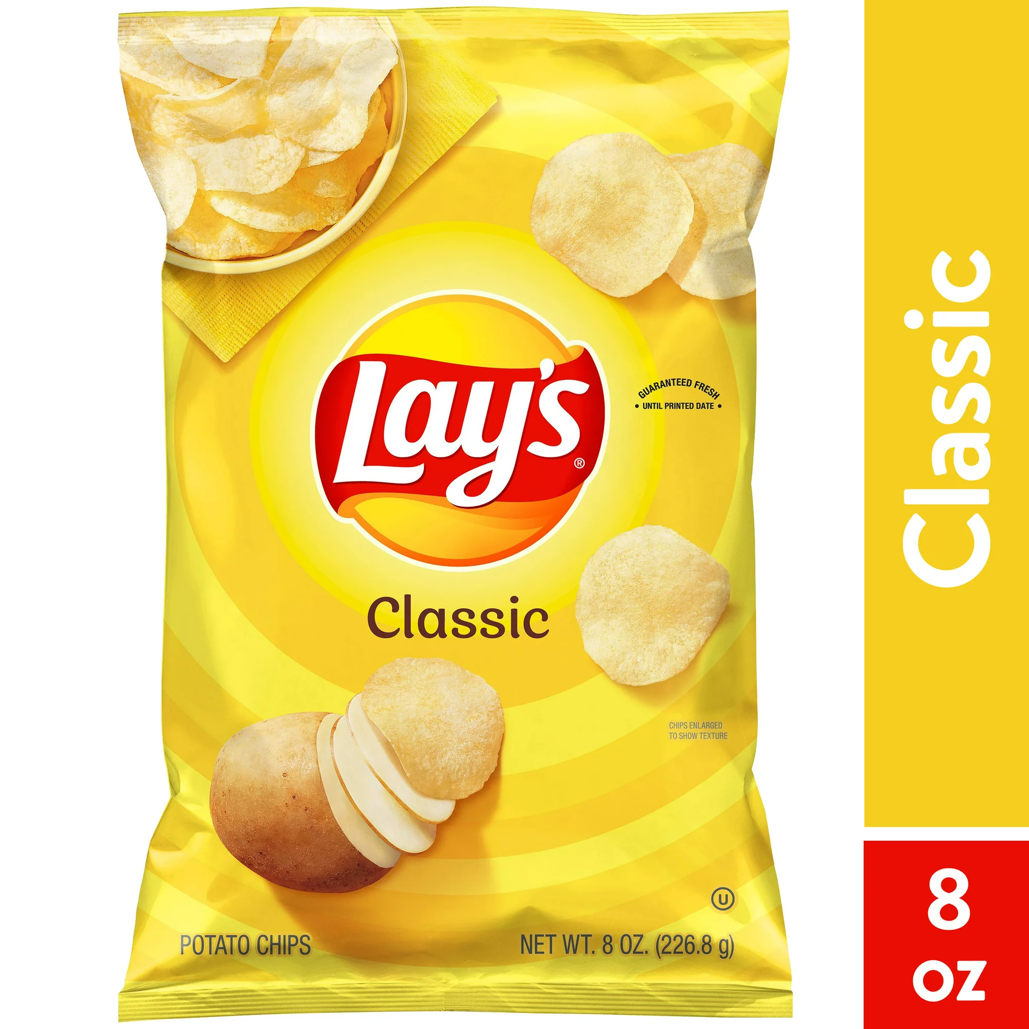 Lay's Potato Chips, Classic, 8 oz Bag