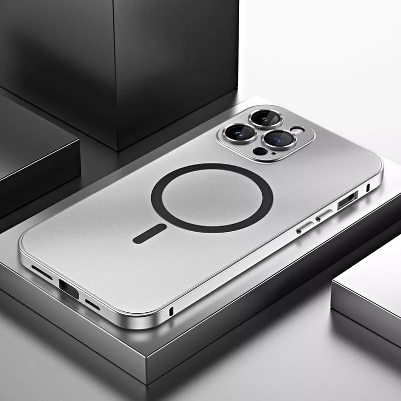 Magnetic Metal Snap-On Case For iPhone