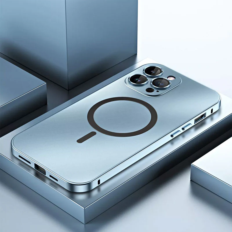 Magnetic Metal Snap-On Case For iPhone