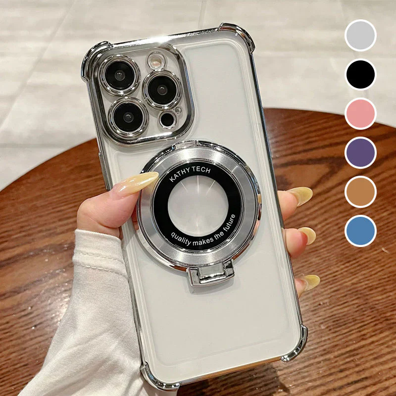 Translucent Magnetic iPhone Cover with Stand and Corner Cushions