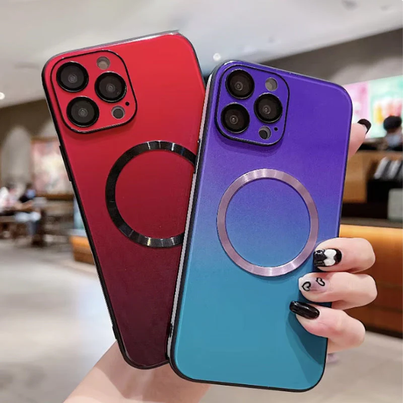📱 Gradient Magnetic Glass Phone Case